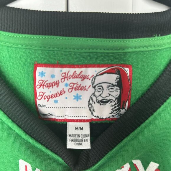 Christmas Sweater Men's Long Sleeve Holiday Funny Santa Green M - Picture 4 of 8